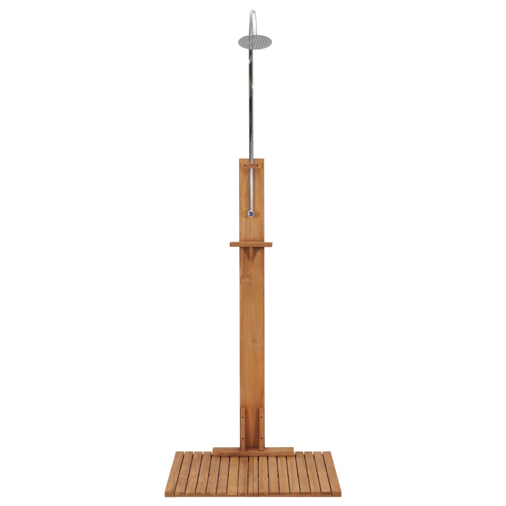 Ducha de jardín de madera maciza de teca 75x75x210 cm