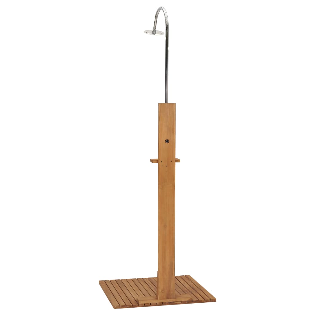 Ducha de jardín de madera maciza de teca 75x75x210 cm
