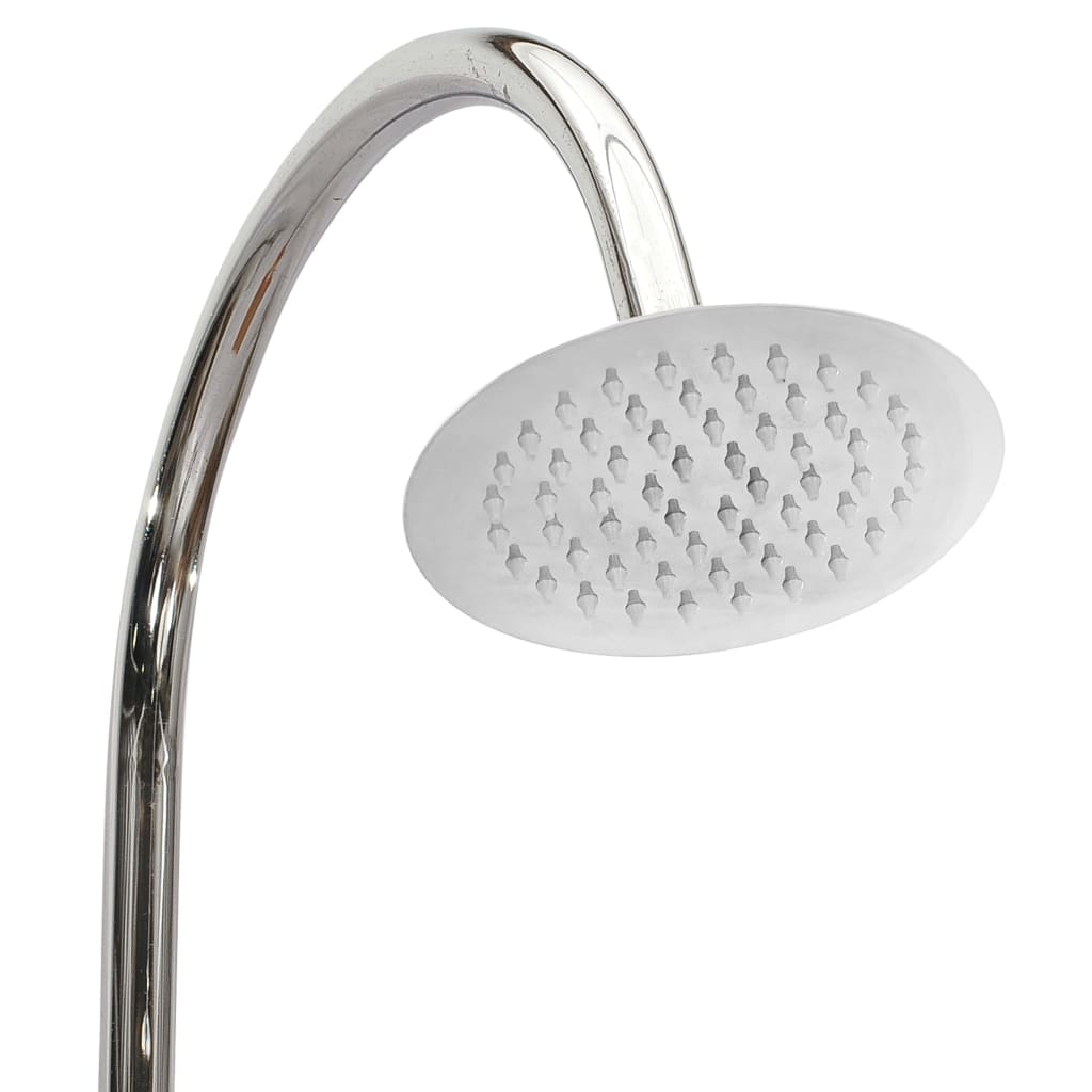 Ducha de jardín de madera maciza de teca 75x75x210 cm
