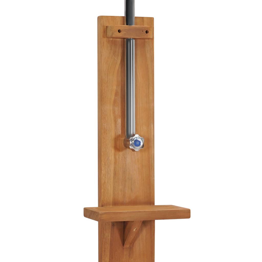 Ducha de jardín de madera maciza de teca 75x75x210 cm