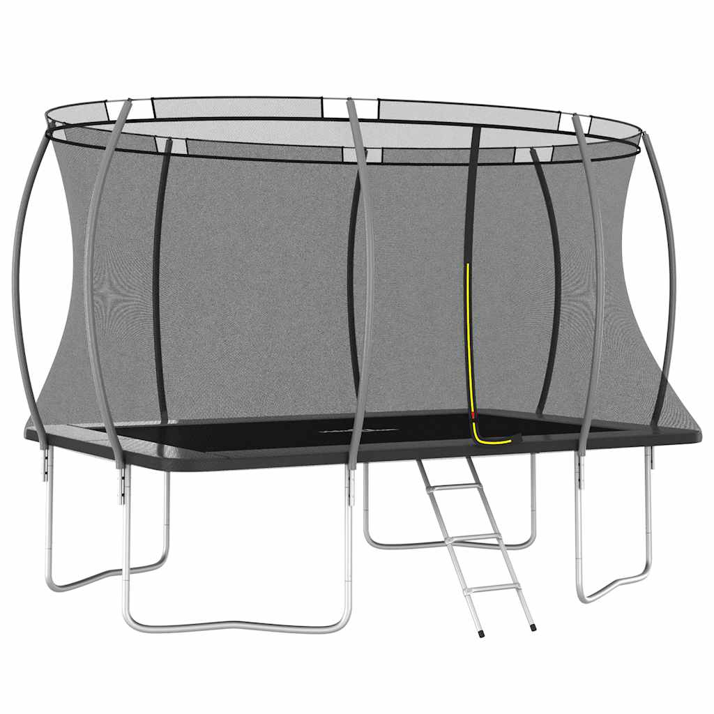 Cama elástica con red de seguridad redonda azul 140x160 cm