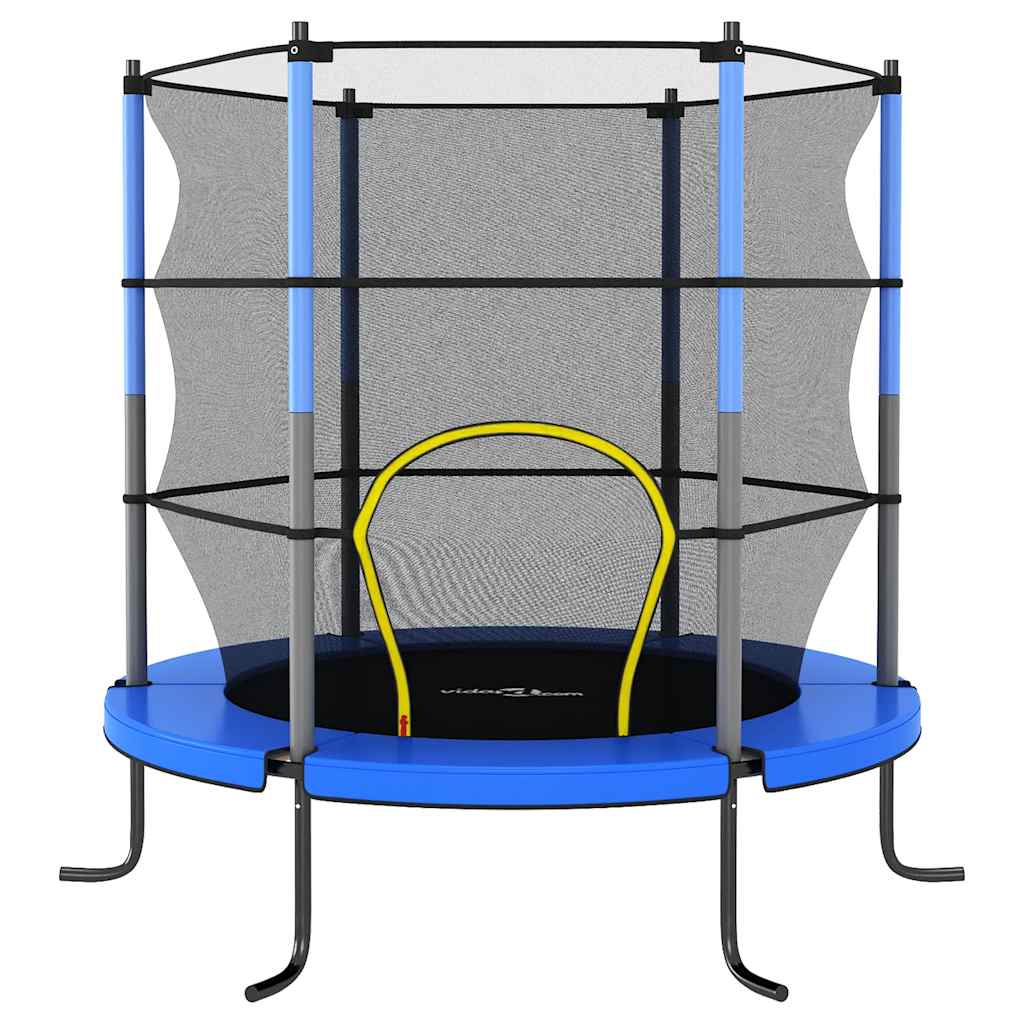 Cama elástica con red de seguridad redonda azul 140x160 cm