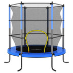 Cama elástica con red de seguridad redonda azul 140x160 cm