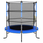 Cama elástica con red de seguridad redonda azul 140x160 cm