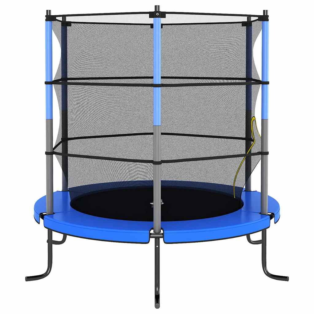 Cama elástica con red de seguridad redonda azul 140x160 cm