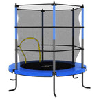 Cama elástica con red de seguridad redonda azul 140x160 cm