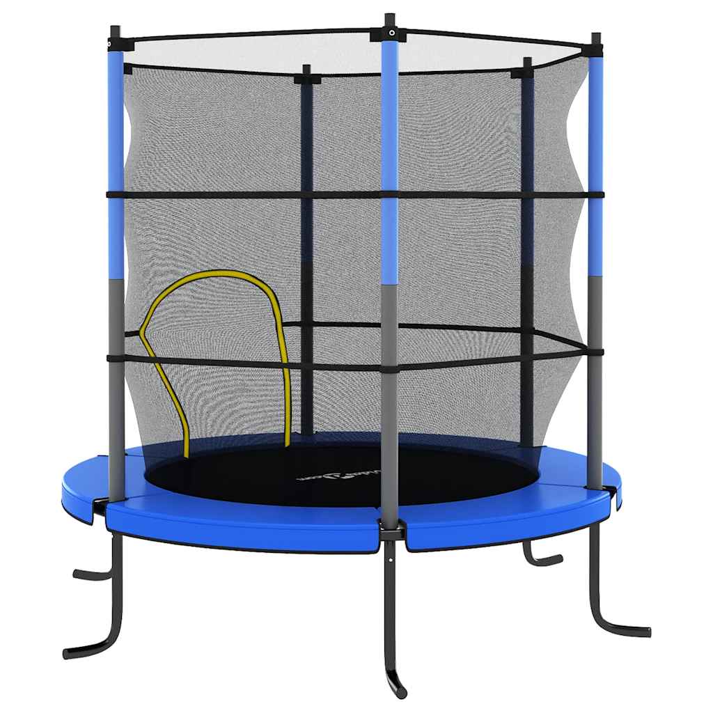 Cama elástica con red de seguridad redonda azul 140x160 cm
