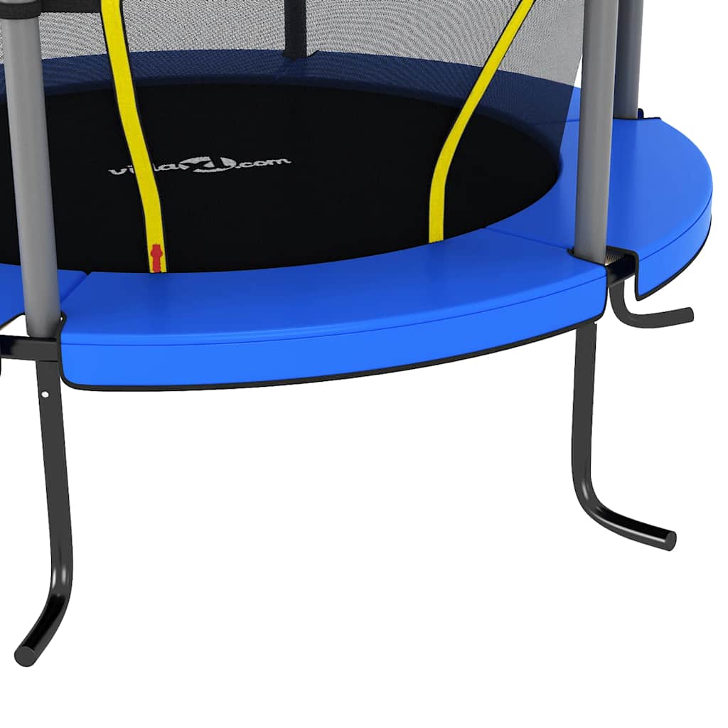 Cama elástica con red de seguridad redonda azul 140x160 cm