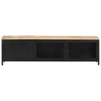 Mueble para TV de madera maciza de mango rugosa 130x30x37 cm