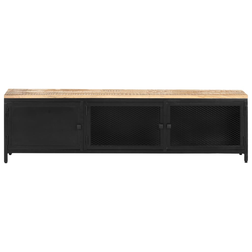 Mueble para TV de madera maciza de mango rugosa 130x30x37 cm