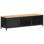 Mueble para TV de madera maciza de mango rugosa 130x30x37 cm
