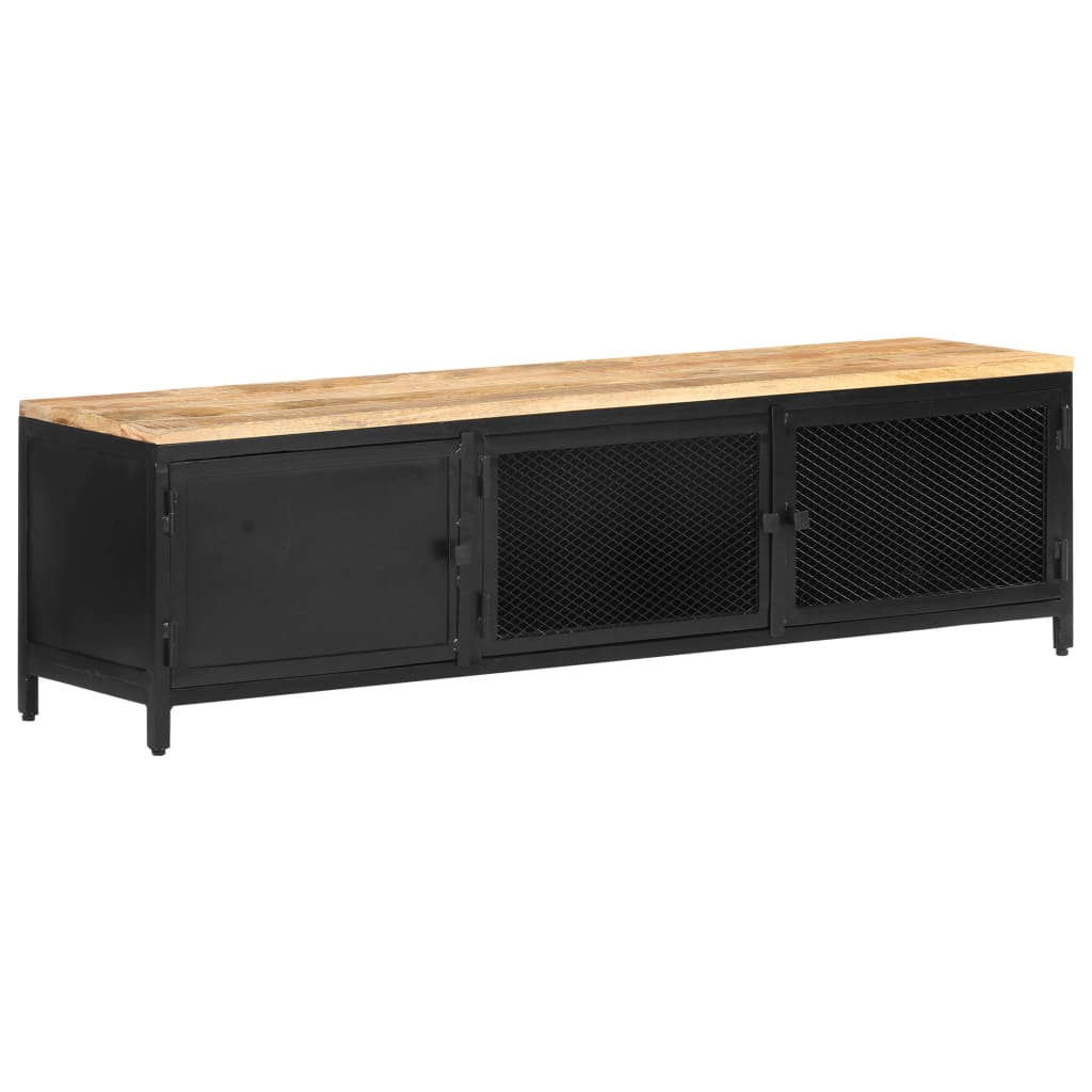 Mueble para TV de madera maciza de mango rugosa 130x30x37 cm