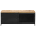 Mesa de centro de madera maciza de mango rugosa 90x50x37 cm