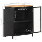 Aparador de madera maciza de mango rugosa 60x35x78 cm