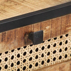 Mesa consola de madera de mango rugosa 100x35x75 cm