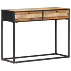 Mesa consola de madera de mango rugosa 100x35x75 cm