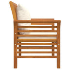 Sillones con cojines blanco crema 2 uds madera maciza de acacia