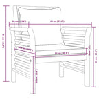 Sillones con cojines blanco crema 2 uds madera maciza de acacia