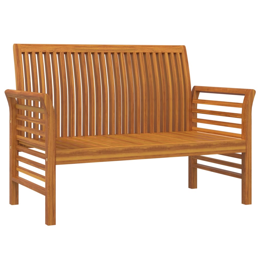 Muebles de jardín 2 pzas con cojines blanco crema madera maciza