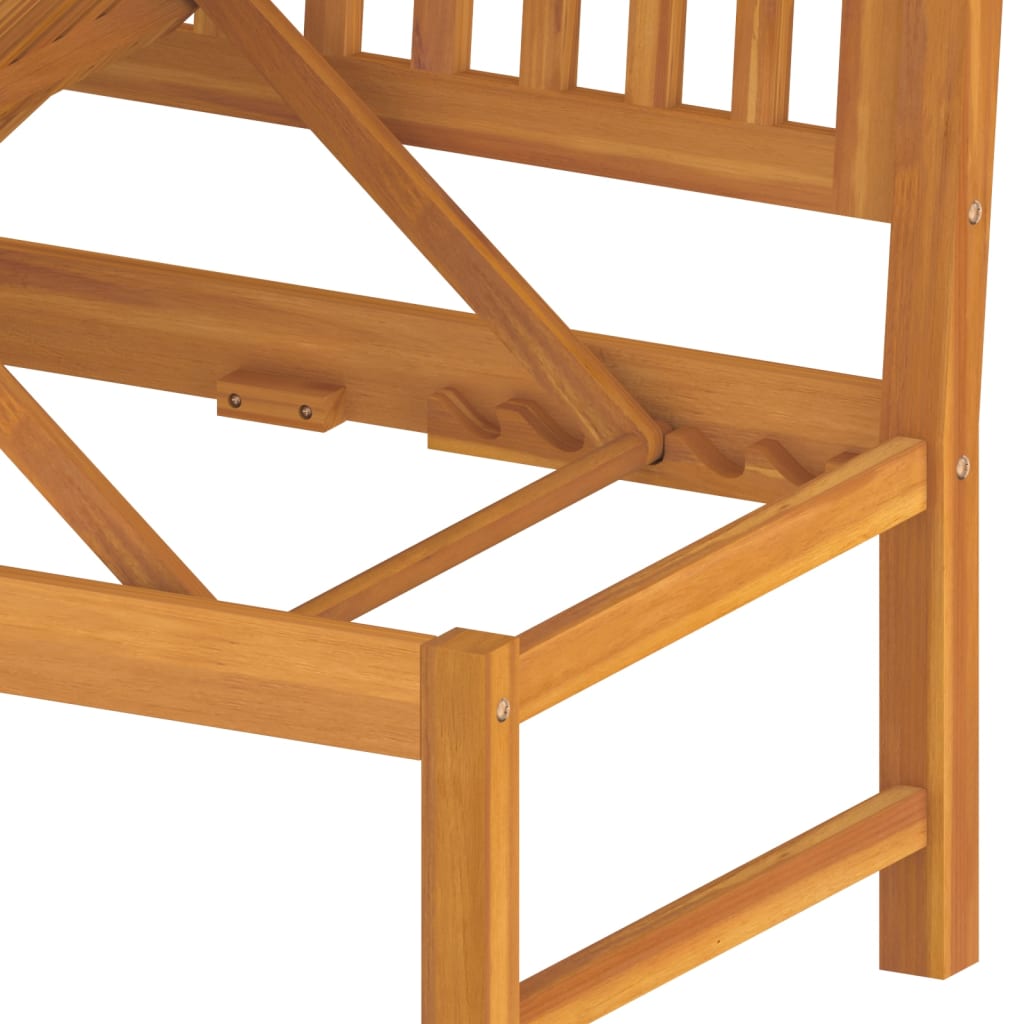 Sofá cama con cojín madera maciza acacia crema 200x60x75 cm