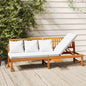 Sofá-cama com almofada madeira maciça de acácia creme 200x60x75 cm