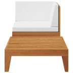 Muebles de jardín 2 piezas con cojines madera maciza de acacia