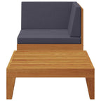 Muebles de jardín 2 piezas con cojines madera maciza de acacia