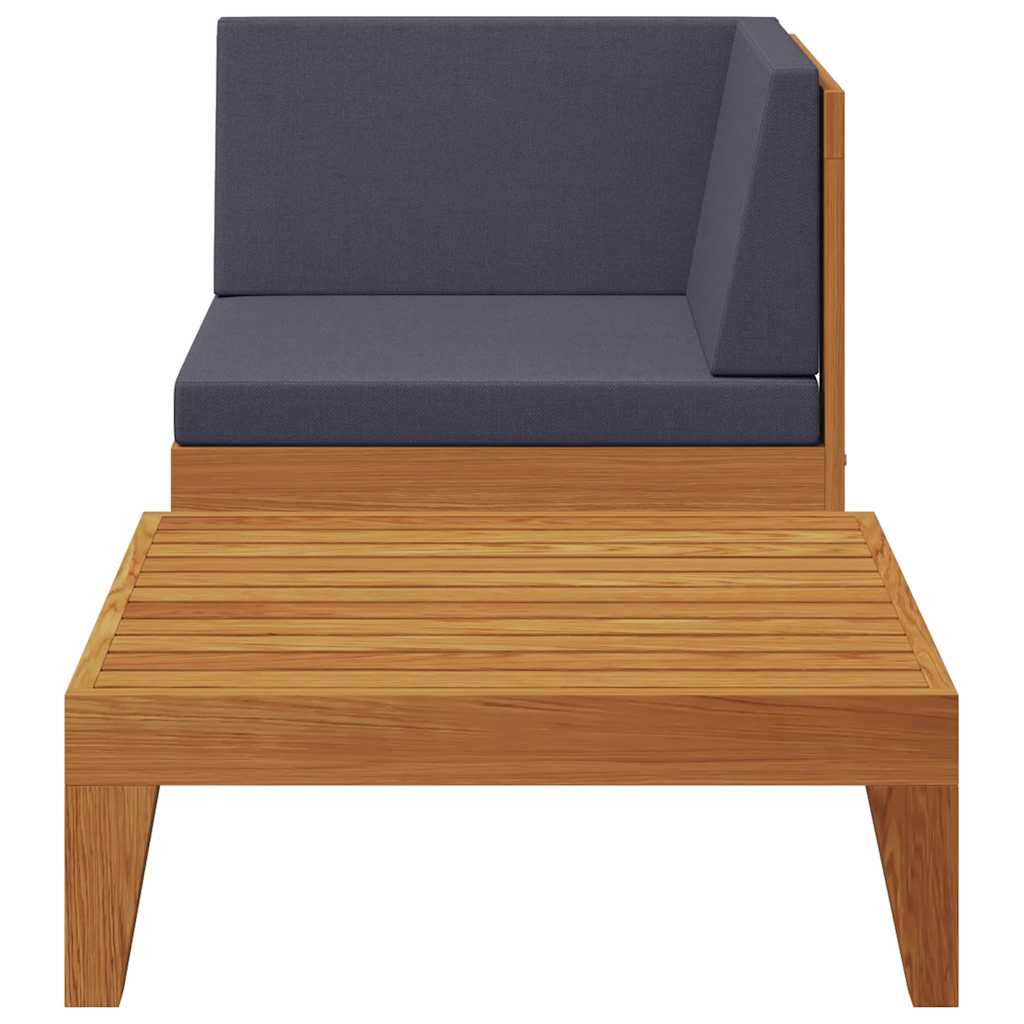 Muebles de jardín 2 piezas con cojines madera maciza de acacia
