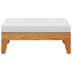 Reposapiés modular y cojín crema madera maciza de acacia