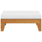Reposapiés modular y cojín crema madera maciza de acacia
