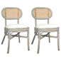 Dining chairs 2 units grey linen