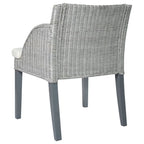 Silla de comedor con cojín ratán natural gris