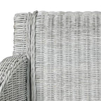 Silla de comedor con cojín ratán natural gris