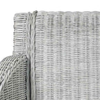 Sillas de comedor con cojines 2 unidades ratán natural gris