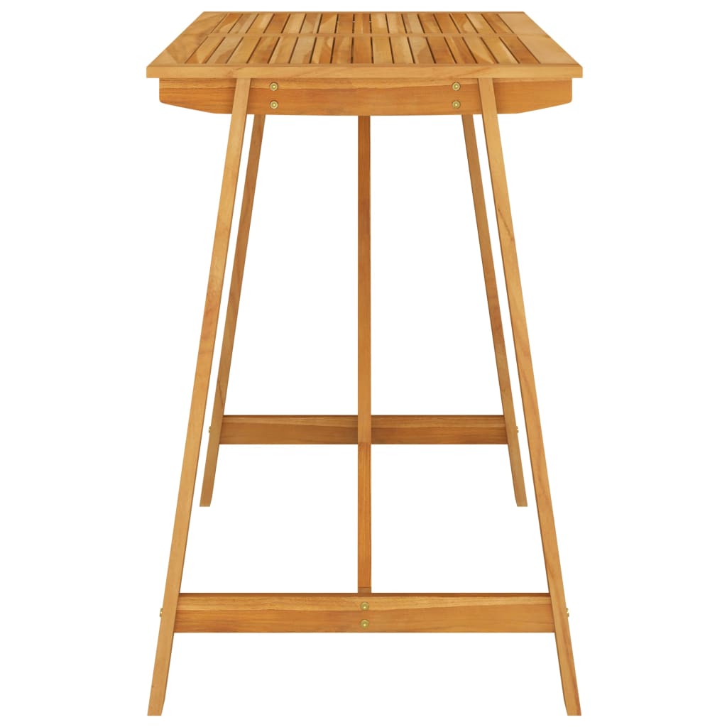 Mesa alta de jardín madera maciza de acacia 140x70x104 cm