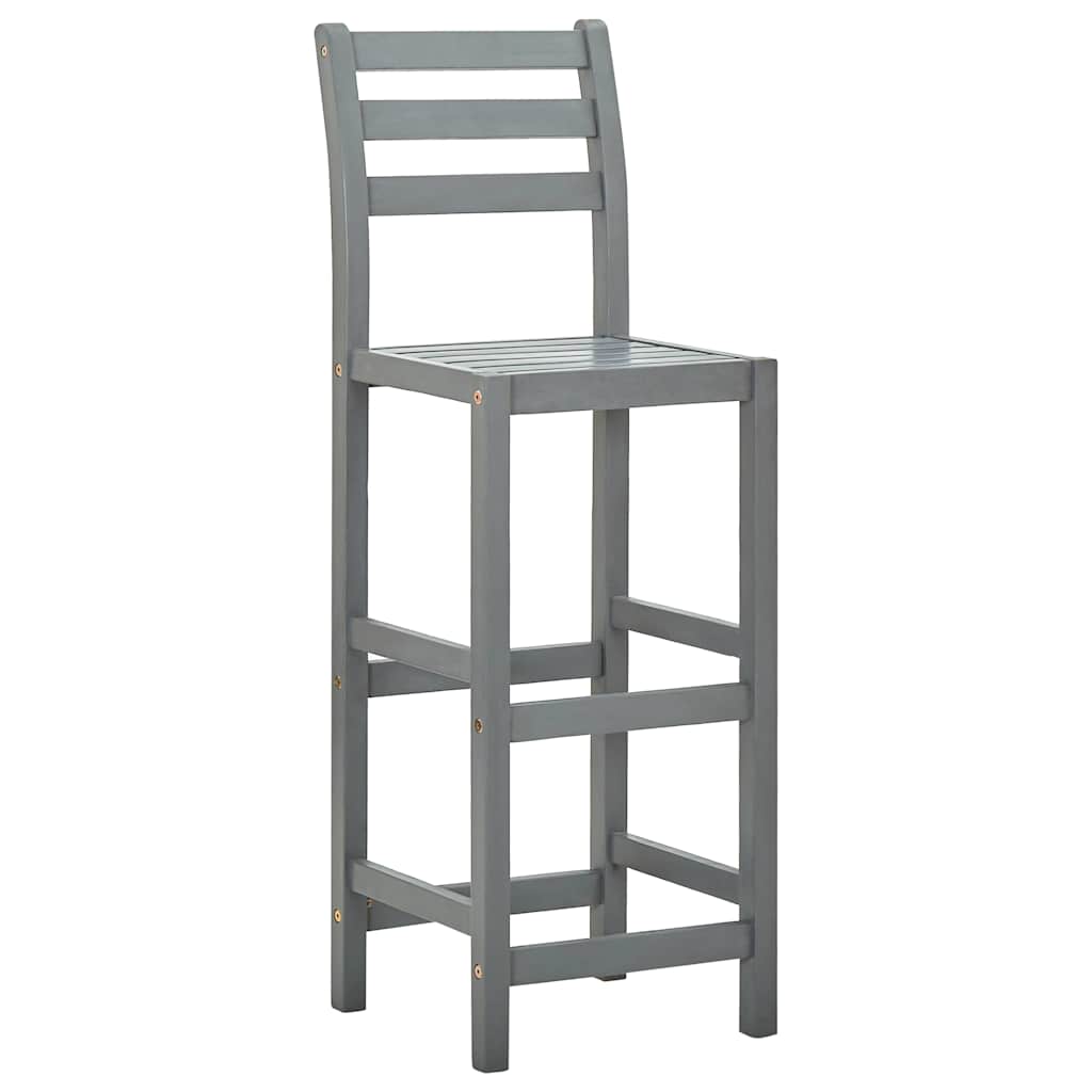 Taburetes de cocina 4 unidades madera maciza de acacia gris