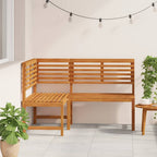 Banco de esquina de jardín madera maciza de acacia 140 cm