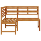 Banco de esquina de jardín madera maciza de acacia 140 cm