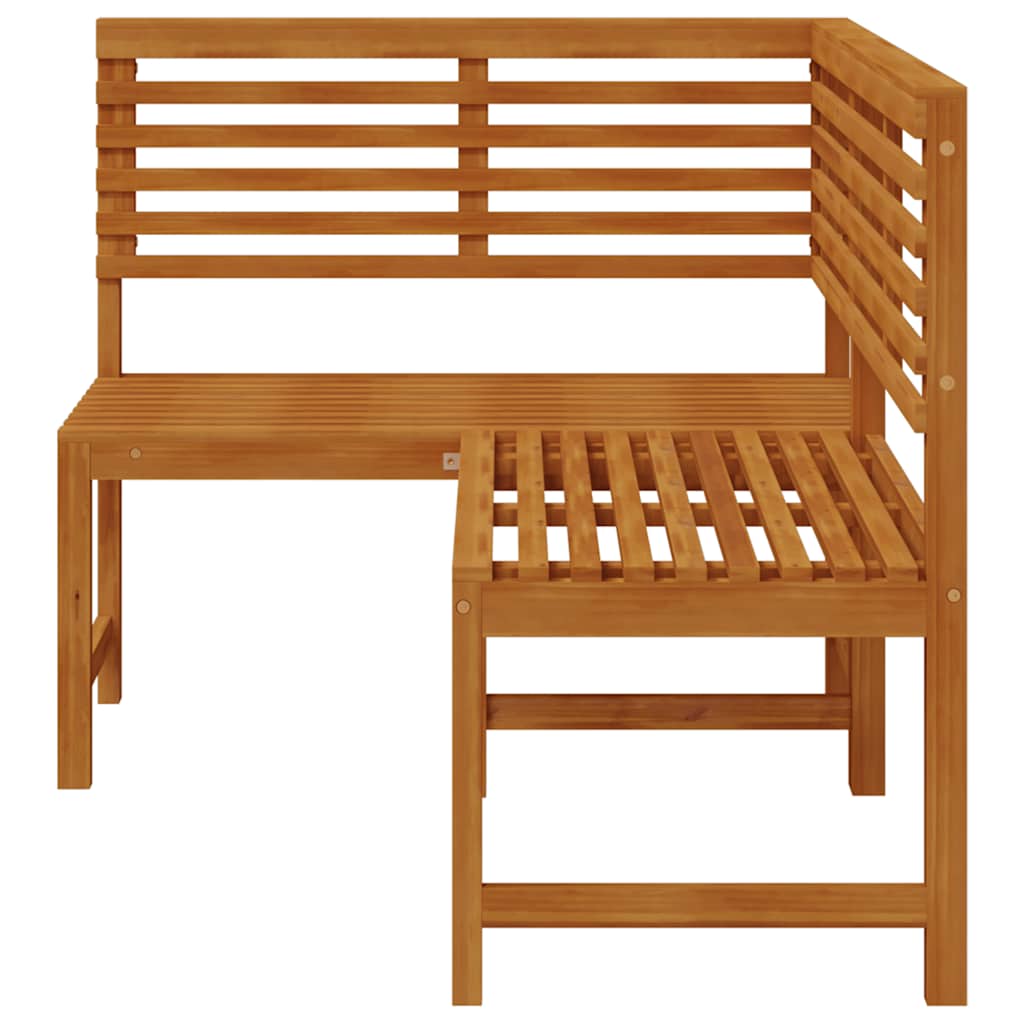 Banco de esquina de jardín madera maciza de acacia 140 cm