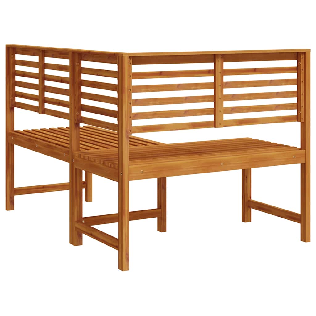 Banco de esquina de jardín madera maciza de acacia 140 cm