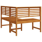 Banco de esquina de jardín madera maciza de acacia 140 cm