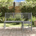 Banco de esquina de jardín madera maciza de acacia gris 140 cm