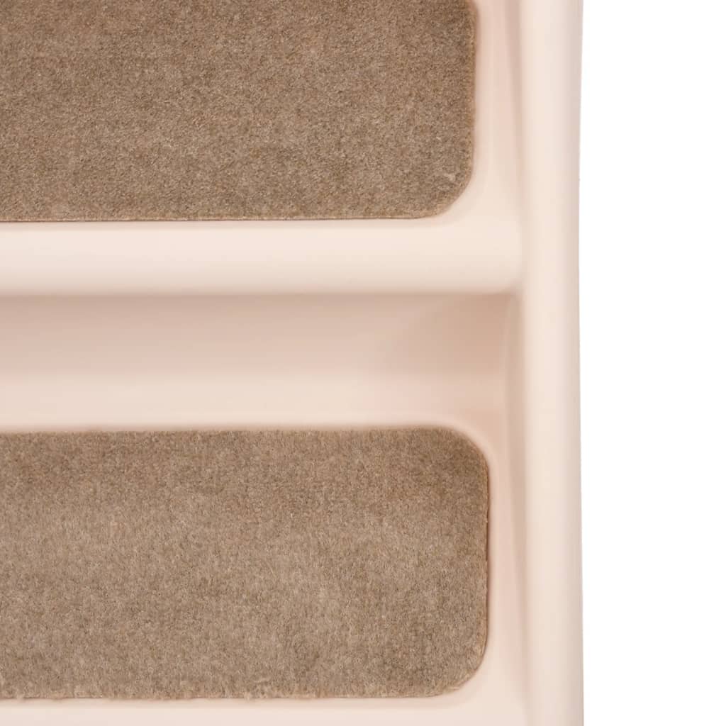 Escalera plegable para perros crema 62x40x49,5 cm