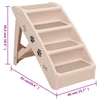 Escalera plegable para perros crema 62x40x49,5 cm