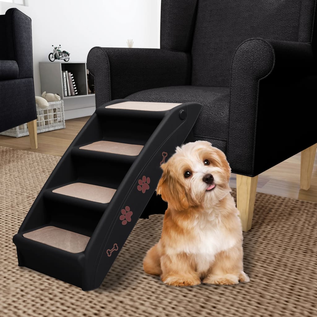 Escalera plegable para perros marrón 62x40x49,5 cm