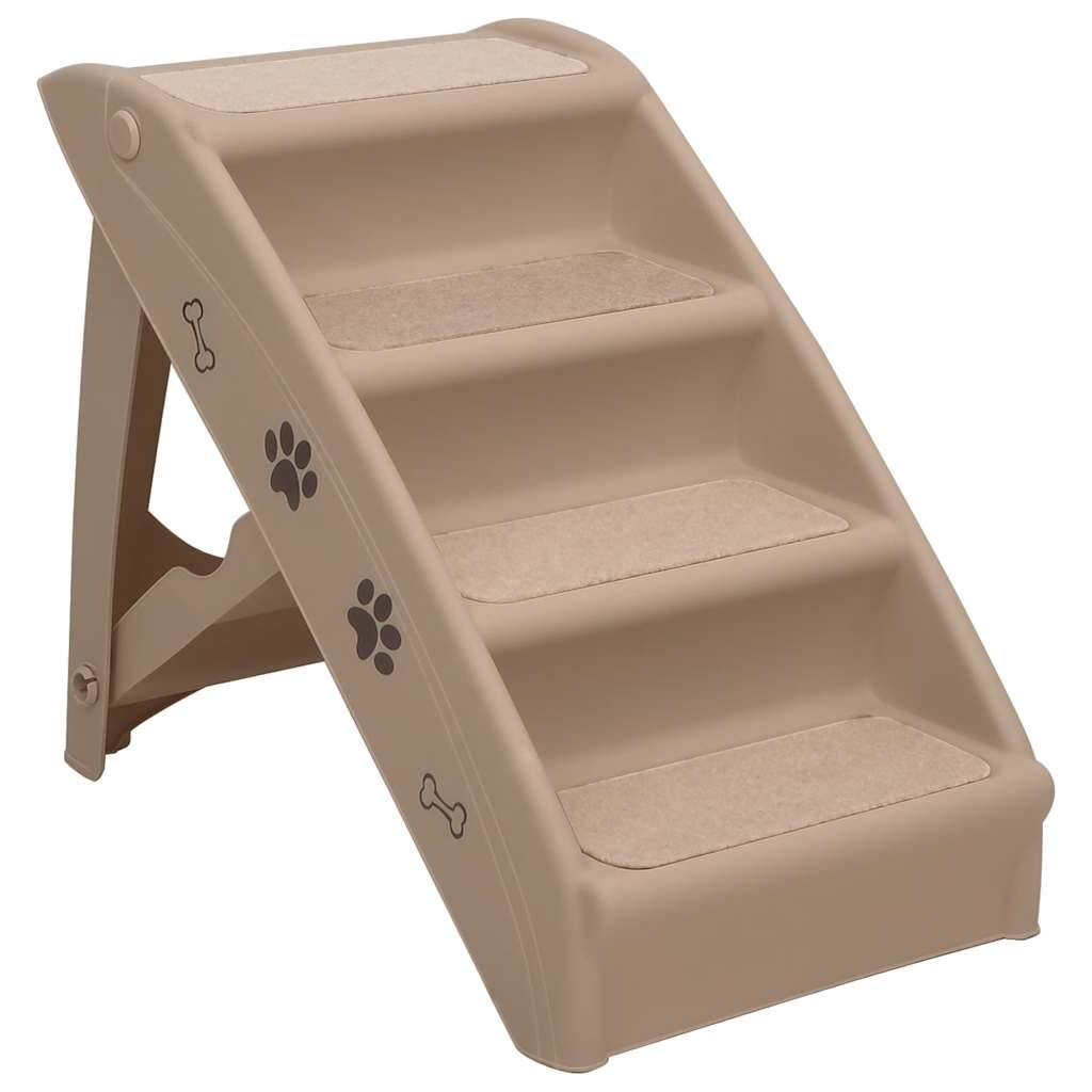 Escalera plegable para perros marrón 62x40x49,5 cm