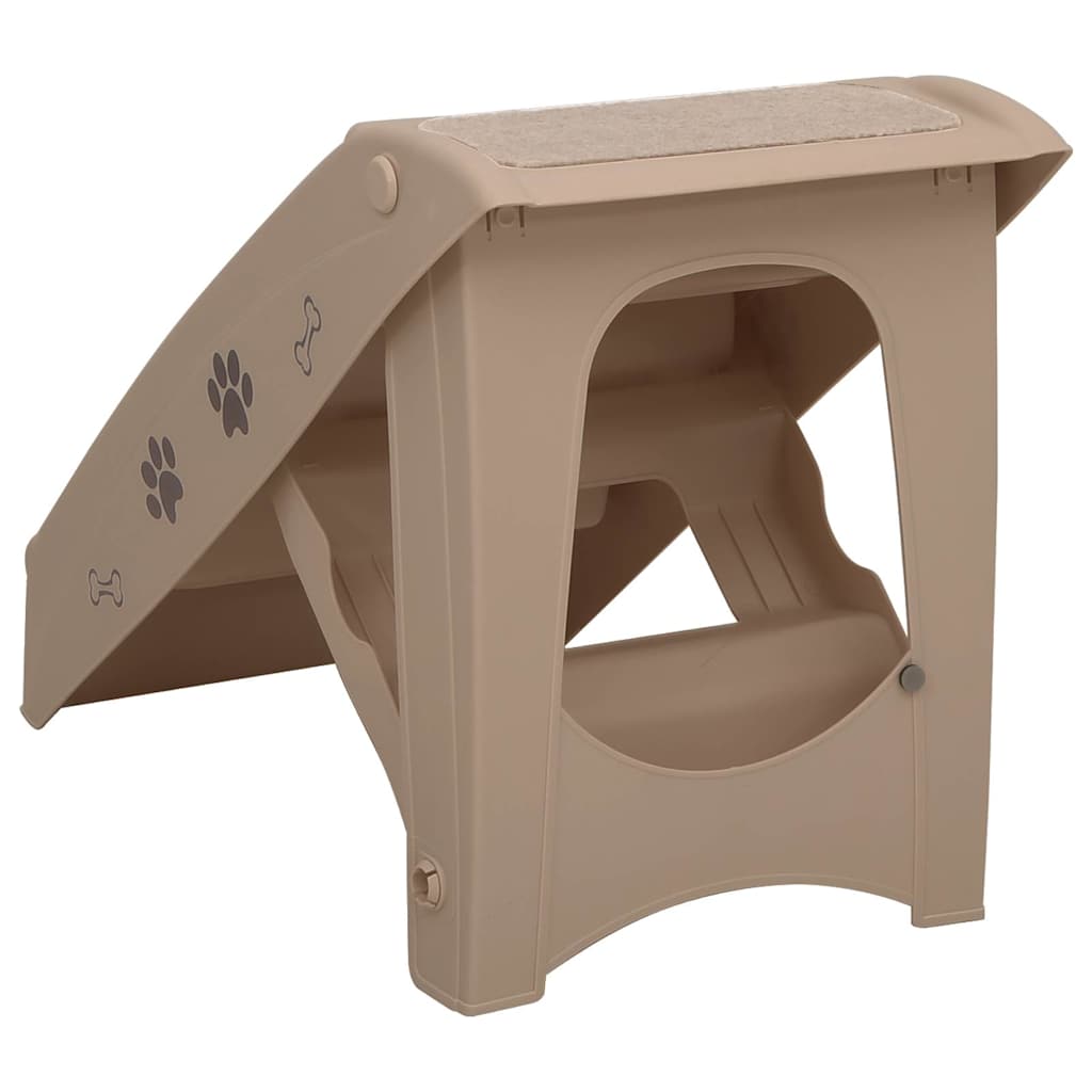 Escalera plegable para perros marrón 62x40x49,5 cm