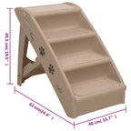 Escalera plegable para perros marrón 62x40x49,5 cm