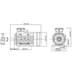 Motor eléctrico trifásico aluminio 1,5kW/2HP 2 polos 2840 RPM