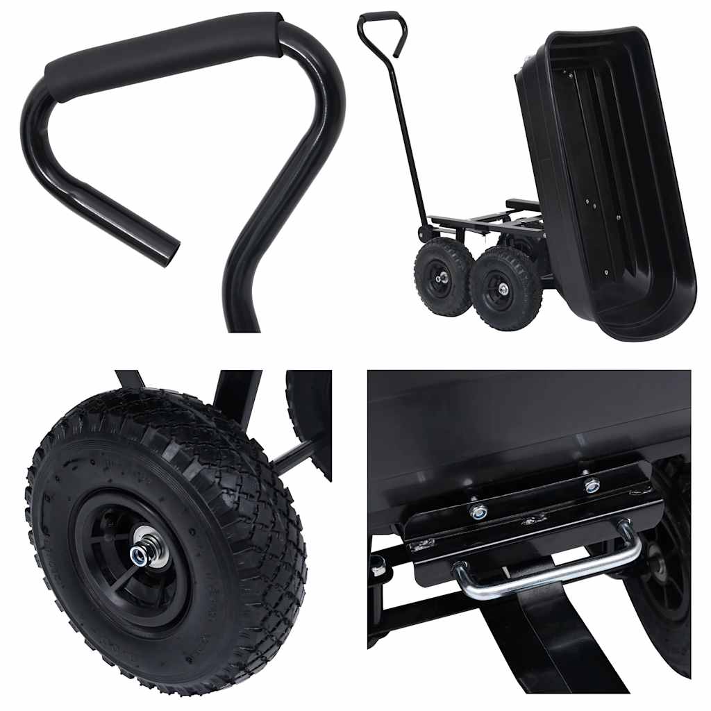 Tilting Garden Trolley 300 kg 75 L Black